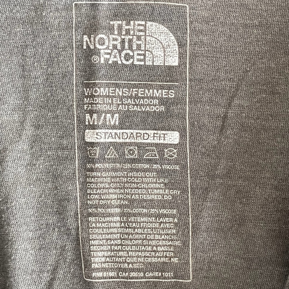 The North Face Women's Gray Burgundy Raglan Sleeve Logo Graphic T-Shirt Size M - Picture 3 of 3